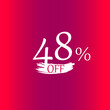 48 percent discount with paint brush red backgound