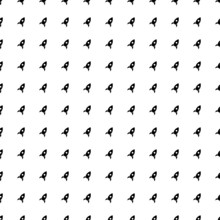 Square Seamless Background Pattern From Geometric Shapes. The Pattern Is Evenly Filled With Big Black Rocket Symbols. Vector Illustration On White Background