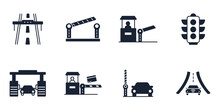 Toll Road Icons Set . Toll Road Pack Symbol Vector Elements For Infographic Web