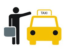 Passenger Waiting For The Taxi Vector Icon Isolated