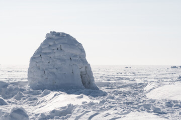 Wall Mural - Real snow igloo house in the winter.	