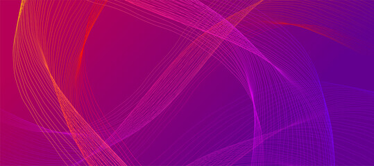 Fototapete - Abstract digital future vector background consist on wave lines. Tech connection concept. Electronic light illustration on bright backdrop