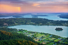 The View Of Fidalgo And San Juan Islands On Mount Erie