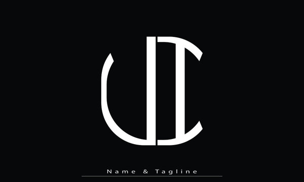 Alphabet letters Initials Monogram logo UI , IU