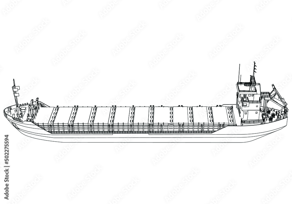 Container ship, cargo ship. World cargo ship. Design elements for logo ...