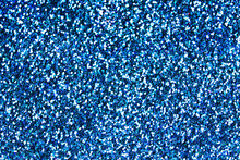 Party Festive Happy Glitter Texture. Blue Bokeh Shiny Background. Abstract Vibrant Color Glowing White Spots Texture For Graphic Design. Magic Colorful Backdrop.