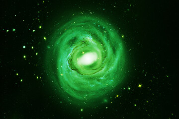 Wall Mural - Bright green nebula. Elements of this image furnished by NASA