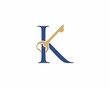 Letter K With old Key Logo Vector 001