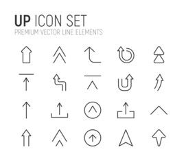 Poster - Simple line set of up icons.