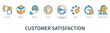 © Genestro - Customer satisfaction infographics in minimal flat line style