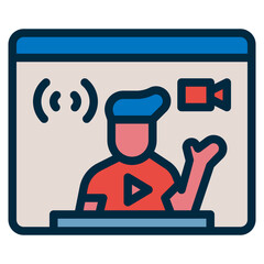 Sticker - youtuber two tone icon