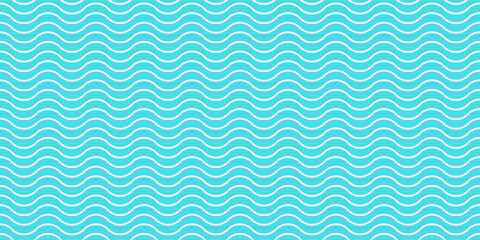 Wave line pattern blue vector background or wavy water seamless backdrop, fabric design illustration, lattice ripple minimal stripe texture, sea or river abstract graphic, thin ornament repeat image
