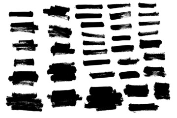Wall Mural - vector set grunge brush stroke text boxes. grunge brush design element.