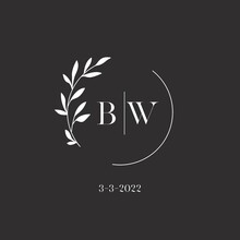 Letter BW Wedding Monogram Logo Design Template