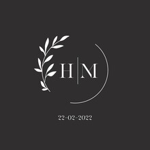 Letter HM Wedding Monogram Logo Design Template