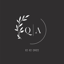 Letter QA Wedding Monogram Logo Design Template