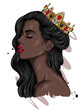 Portrait of a beautiful girl in a crown. Vector illustration. Fashion and Style.