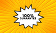 © Svitlana - Speech bubble with 100 percent guarantee text. Boom retro comic style. Pop art style. Vector line icon for Business and Advertising