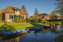 Landscapes Of The Famous Giethoorn Village In Netherlands