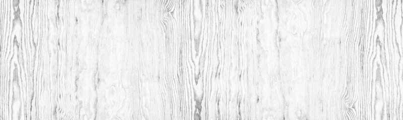 Wall Mural - White washed plywood wide panoramic texture. Light grey wood grain surface large backdrop. Whitewashed wooden rustic vintage background