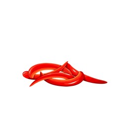 Poster - Heaps red bell pepper thin sliced. Chopped red pepper, pieces vegetable for cooking food, vector illustration.