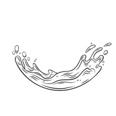 Canvas Print - Drops and splashes of water. Outline vector illustration of the water splash element.