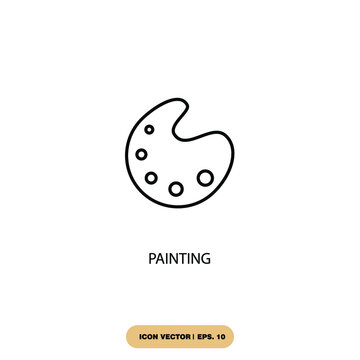 painting icons  symbol vector elements for infographic web
