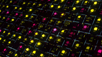 Aufkleber - Futuristic abstract animation of digital market background with commercial data flow. Animation. Global economic data statistics.