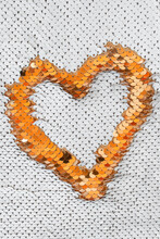 Orange Sequins Heart