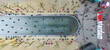 © AmazingAerialAgency - Amsterdam, Netherlands - 15 April 2014: Panoramic aerial view of people in front of the Rijksmuseum in Amsterdam.