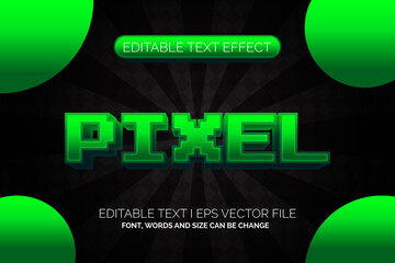 Editable text effect - green pixel text style concept