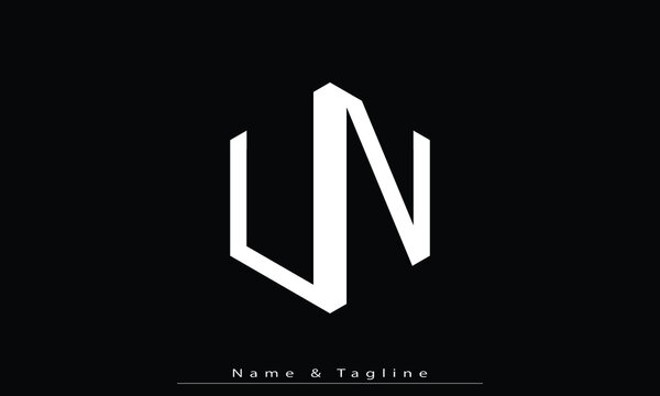 Alphabet letters Initials Monogram logo UN , NU
