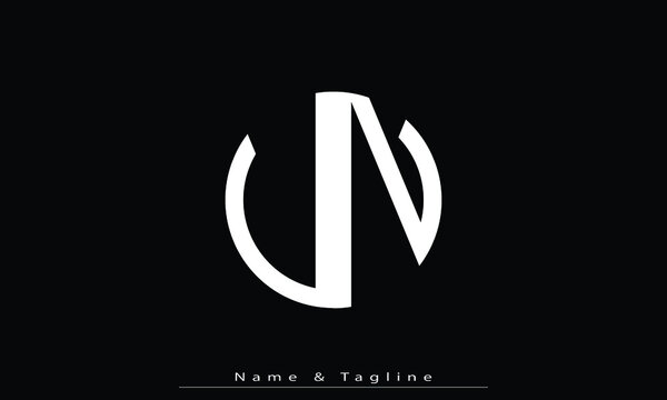 Alphabet letters Initials Monogram logo UN , NU