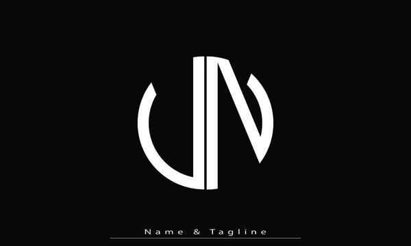 Alphabet letters Initials Monogram logo UN , NU