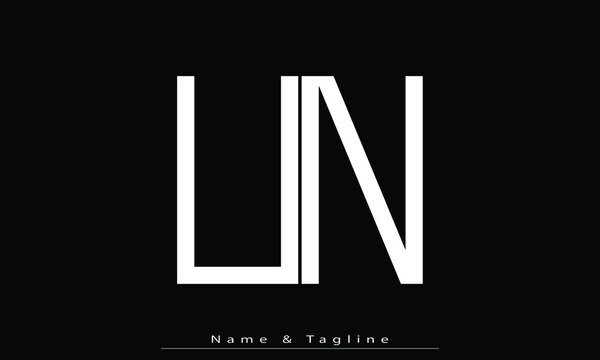 Alphabet letters Initials Monogram logo UN , NU