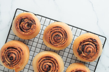 Wall Mural - Round buns with poppy seeds