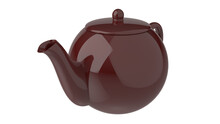 Yellow Teapot Isolated Black Red For Tea Time 3d Render Image
