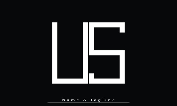 Alphabet letters Initials Monogram logo US , SU