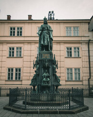 Poster - Vertical shot of the statue of Charles IV in Prague, Czechia