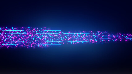Wall Mural - bottleneck effect with limited flow through bottleneck concept, traffic jam abstract 3d illustration