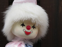 Closeup Shot Of A Vintage Clown Doll