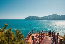 Mesmerizing View Of Geoje Island On The Coast Of The Sea Against A Clear Blue Sky In Korea