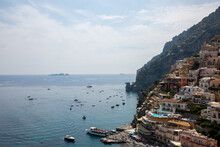 Stunning View Of Positano Cliffside Village In Amalfi Coast, Southern Italy