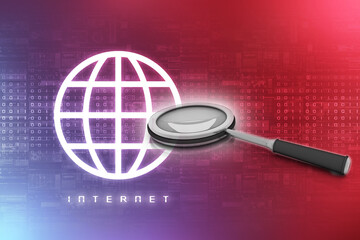 Poster - 3d rendering globe search
