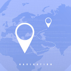 Fototapete - 2d rendering Red map pointer
