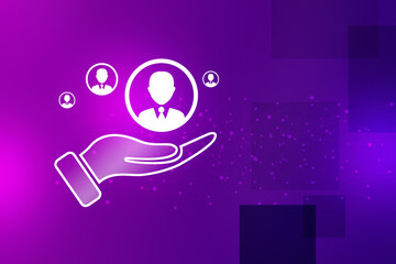 Poster - 2D Digital Abstract Business Networking background
