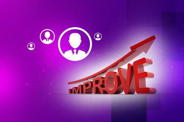 Poster - Rising improve arrow . 3D illustration
