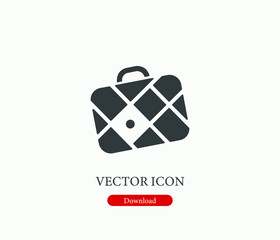 Poster - Bag vector icon. Editable stroke. Symbol in Line Art Style for Design, Presentation, Website or Mobile Apps Elements, Logo. Bag symbol illustration. Pixel vector graphics - Vector