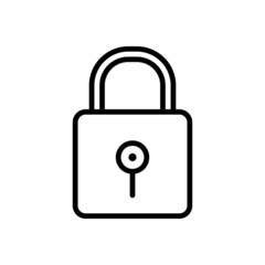 Fototapete - Padlock Icon. Vector sign in simple style isolated on white background.