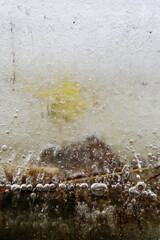 Vertical shot of air bubbles in the water